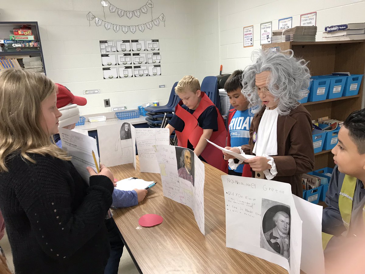 RobynPyleWong's tweet photo. Fourth Grade Wax Museum - Mrs. Rivera, Barker, Stancil and Pitkins’ students became historical characters from the American Revolution today! #Culminatingactivity #RCDUnit2! 😍
@ArnoldMillES1
@RobynPyleWong
@CCSD_PD
#ccsdilsimpact 
#ccsdgoodtogreat https://t.co/NUUNtX6Jtc