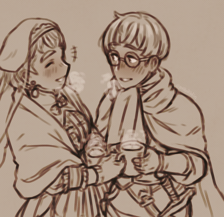 petalpaladin's tweet photo. [#FE3H] some sketches for @IgnatzWeek that i started yesterday, but didn't get to finish until now. they're mostly related to the winter theme, just minus the last one. #fireemblem #fireemblemthreehouses #ignatzweek https://t.co/AcKZQVofR7