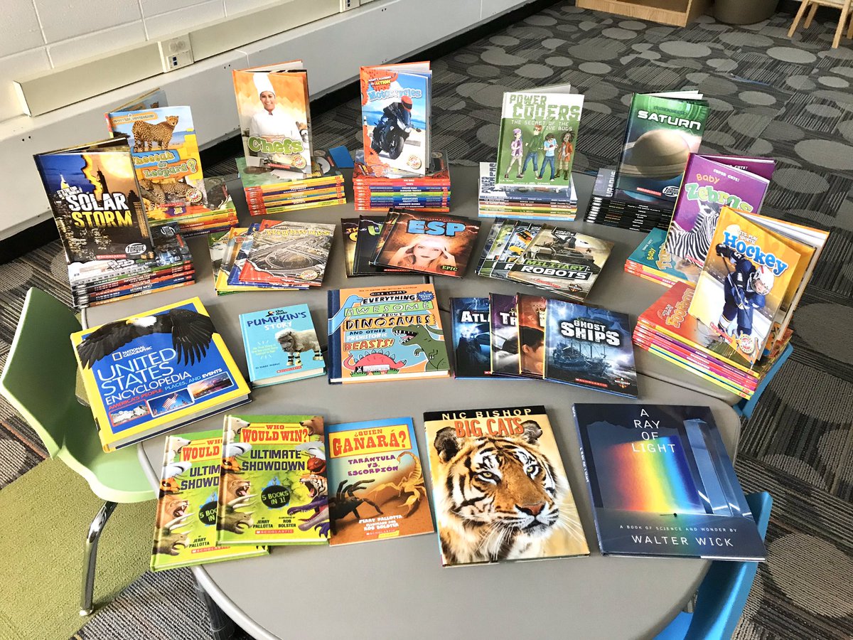 ktsollors's tweet photo. Look at all the new books we were able to purchase for our school library with the proceeds from our November Scholastic book fair! Thanks to all for supporting Valley View’s readers. @VV_Voyagers @Scholastic #enjoytheview #viewthespecials #viewourstory #itslikechristmas https://t.co/cEeMp6Ndj3