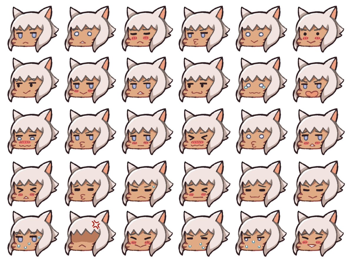 y'shtola rhul expressions animal ears facial mark cat ears miqo'te anger vein blush  illustration images