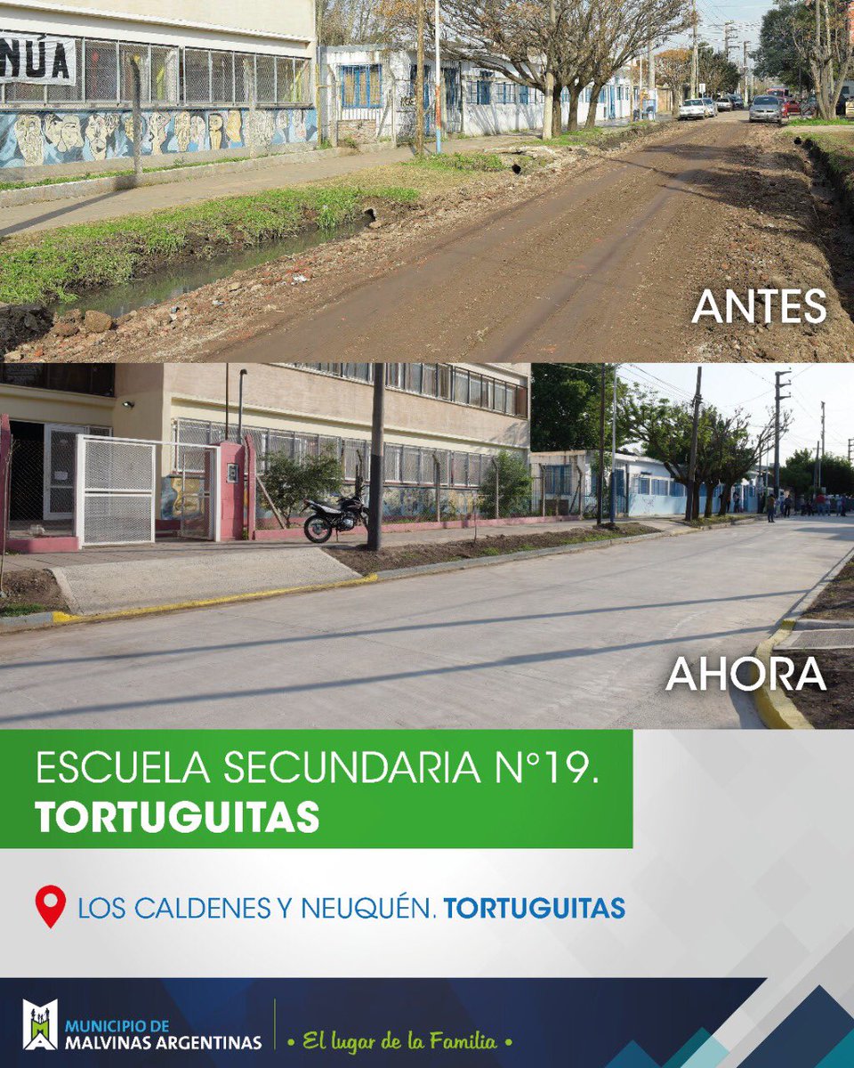 Nardini_Leo's tweet photo. Lo prometimos y lo cumplimos. La comunidad educativa de la Secundaria 19 de #Tortuguitas esperó décadas, pero ya tiene su #Pavimento y acceder a la escuela pública es un derecho conquistado. Juntos vamos a cuidarlo. Felicitaciones!👏
#MalvinasAdelante https://t.co/CDOJmj6166