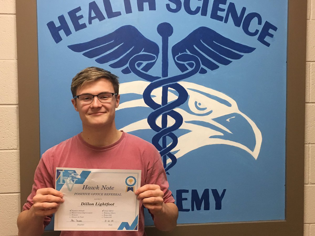 Help us celebrate Dillon Lightfoot. He earned a Hawk Note from  Mrs. Jacobs for having a positive attitude and showing great effort in class. Thank you Dillon for helping us spread the positive at HVA. @HVAPrincipal <a href="/HVAHawks/">Hardin Valley Academy</a>