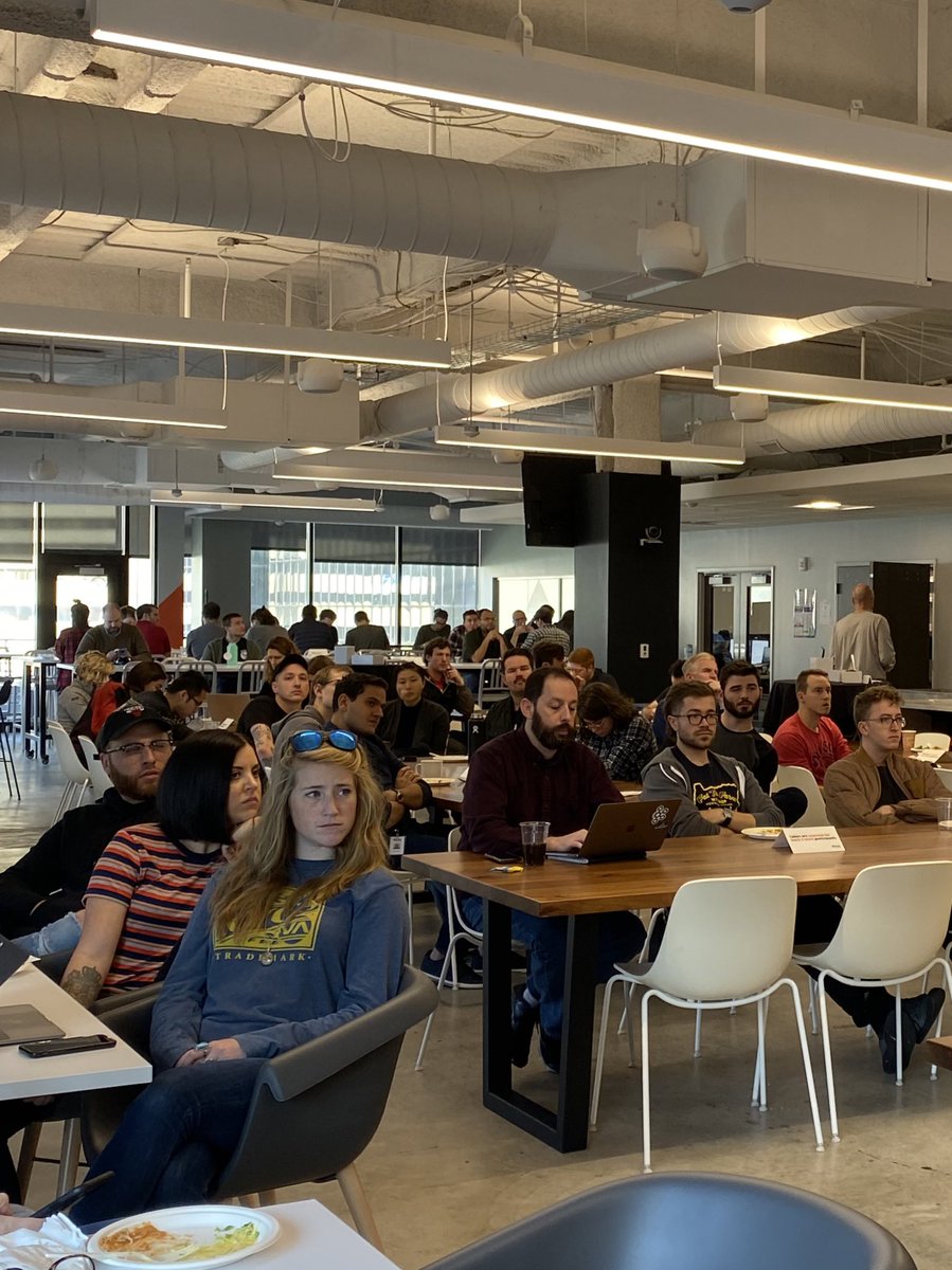 bomber's tweet photo. Packed house for lunch & learn on podcasts! #joinroot https://t.co/jQbik4OVwO