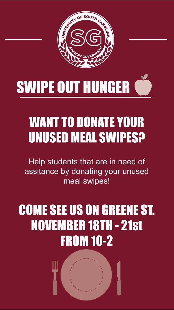 Want to donate your unused meal swipes? Help students that are in need of assistance by donating your unused meals swipes!