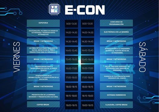 MicrodevPeru's tweet photo. Hoy inicia el ECON UNI 2019 - Tercer Congreso de Electrónica, evento que busca congregar egresados, estudiantes y empresas de las distintas ramas de la electrónica con la finalidad de promover el desarrollo tecnológico y actualizar los conocimientos de los asistentes. https://t.co/OaNrvNMoyZ