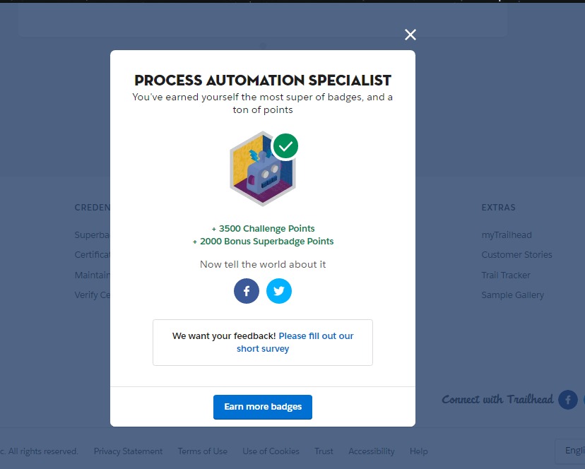 himabinduvallu2's tweet photo. Hurrayyy!! Another Superbadge🥳🥳 "Process Automation Specialist" in @trailhead 4x Superbadger
@satyagoluguri 
@AlladaYeshwant 
@Bhanz19 
@MVGRCEA 
@kavindrapatel 
@shashforce 
@SfdcKiran 
@SalesforceDevs 
@SalesforceOrg 
@ManaswiPauskar 
@amandabauman 
@NageshVadaparti https://t.co/wjhpwrqQFs