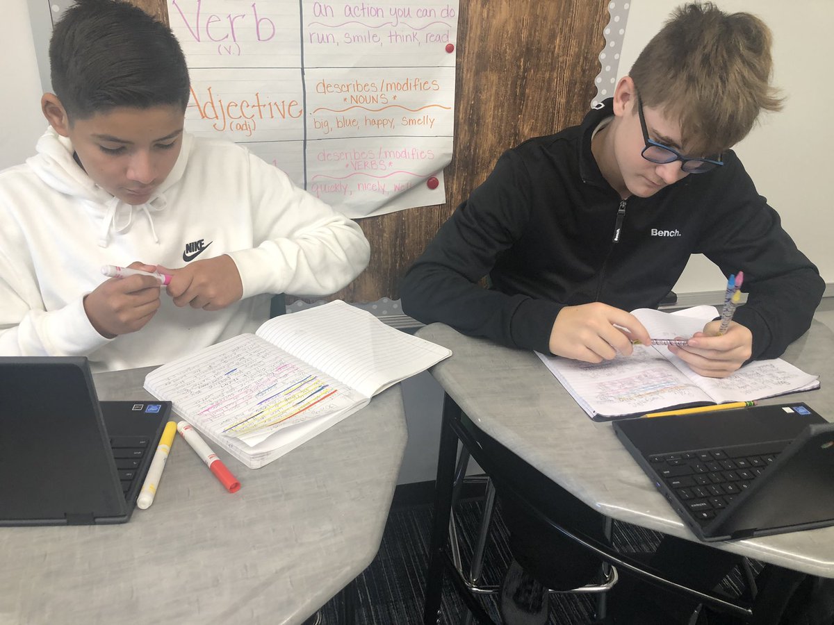 mrserinholt's tweet photo. Students demonstrate their understanding by peer checking their partner’s body paragraphs #HawksgivingPL #hofiusholt @HofiusKISD https://t.co/sFVOTUOvVd