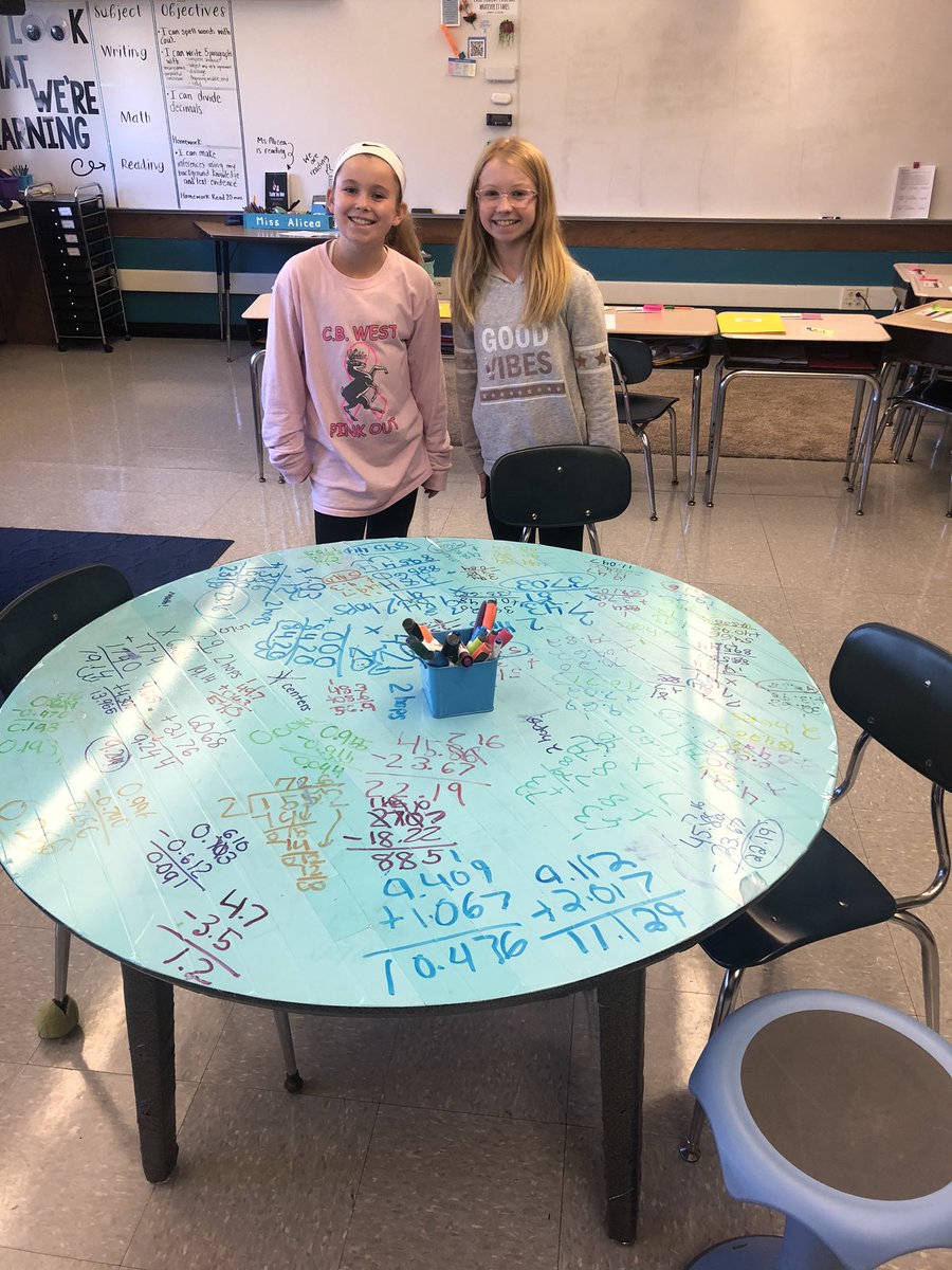 We love decimals and whiteboard tables! #kutzcougarpride