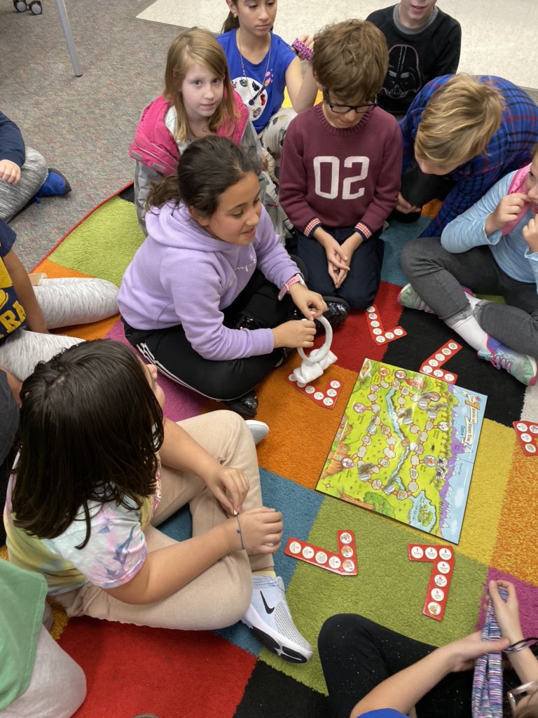 ksjogie's tweet photo. We tried out the new Leader in Me board game. So much fun! We shared LIM habits and even sang and acted out responses... and definitely laughed a lot!#wmlearn #sascompass https://t.co/HuRlNuxTnI