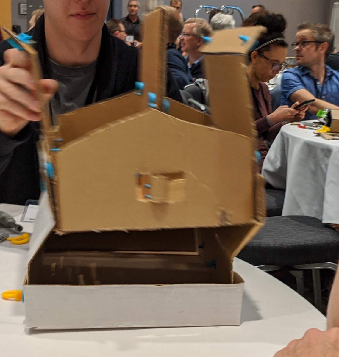 mme_isabelle's tweet image. Building a device storage/carrier using cardboard and #Makedo. Great job #NLPSlearns and sd67 folks! #IT4K12
