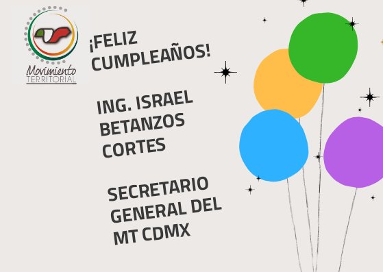 MT_CDMX's tweet photo. A nombre de la #FamiliaMTCDMX queremos desearle un feliz cumpleaños a nuestro Dirigente @BetanzosOficial reciba un fuerte abrazo y nuestros mejores deseos. https://t.co/6UMxJmxy9s