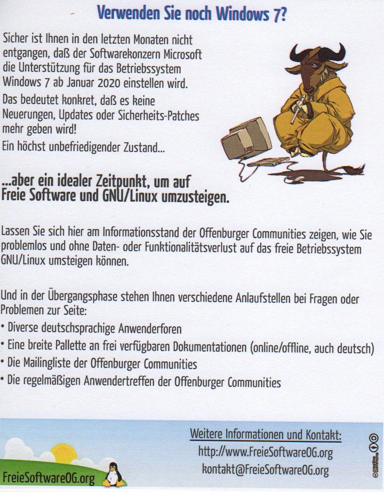 FreieSoftwareOG's tweet image. Hey, Leute!
Nicht vergessen, morgen ist #LinuxPresentationDay #LPD2019.2 Und es gibt &apos;nen Infostand der Communities! Kommt mal vorbei. Vor&apos;m Rathaus ab 9.