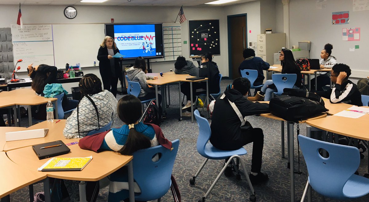 MsWingateCTE's tweet photo. Special thanks to Marty Cooper for sharing Code Blue Healthcare Careers program with Principles of Biomedical Science Ss @Academy_Smith today. The outlook for healthcare careers is great! #LetsConnect #ChangeToEmpower @ConeHealth @GCS_CTE @GCSchoolsNC https://t.co/ZwHxNlpk3Q