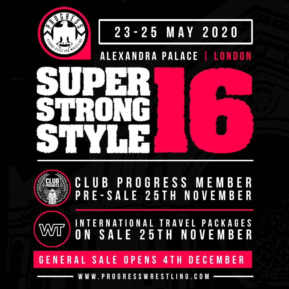 WrestlingTravel's tweet photo. Very, VERY excited to be providing international travel packages for @ThisIs_Progress’ Super Strong Style 16 💪💪

November 25th: Do Not Sleep on these... https://t.co/z6ZqGVGeIq