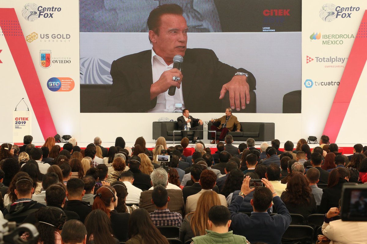 CITEKForum's tweet photo. Cerramos #CITEK19 con el diálogo magistral entre @Schwarzenegger &amp; @VicenteFoxQue, sigue la transmisión en vivo en: https://t.co/iRyewzqFsh https://t.co/uBGsGWVNK9