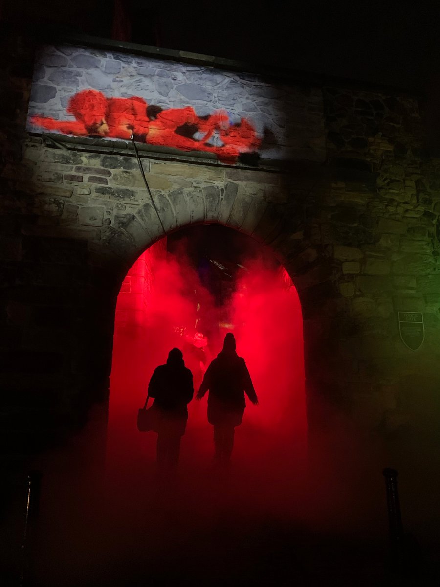 ResurrectionSp2's tweet photo. Some shots from #CastleOfLight at #EdinburghCastle. Favourite bit without doubt was the WW1 projection and poetry in Hospital Square. You should go! #BigParkaEssential https://t.co/Dfj50MYRky