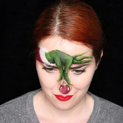 The grinch makeup  The grinch makeup, Halloween makeup inspiration, Xmas  makeup