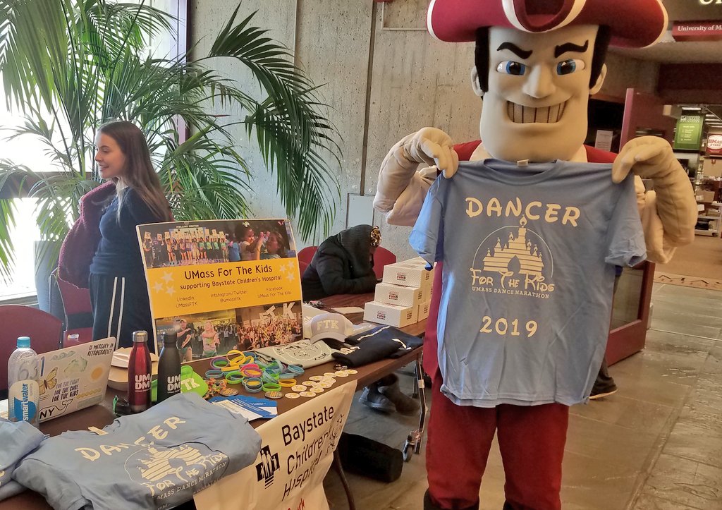 Ever been to the <a href="/umassftk/">UMass FTK</a> Dance Marathon in April? It's AMAZING! 24hrs of gettin' down for a good cause - over the last 5 yrs they've raised almost $800,000 for <a href="/Baystate_Health/">Baystate Health</a> Children's Hospital! Sign up as a dancer today at the Campus Ctr or at umassftk.org 💃🕺