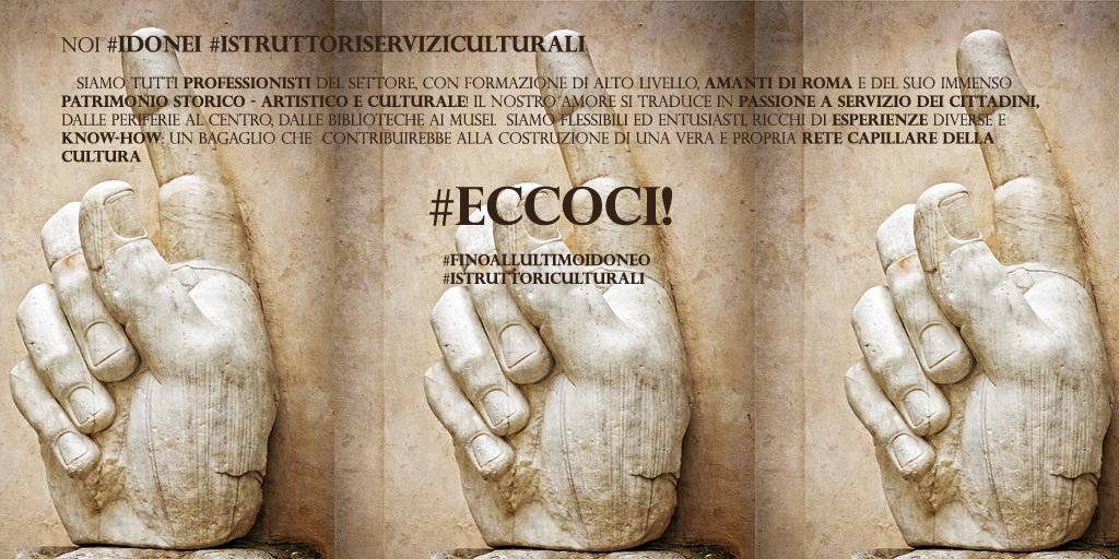 Giorgiuz80's tweet photo. @antoniodesant21 @virginiaraggi NOI #idonei #istruttoriculturali SIAMO PRONTI! #scorrimentograduatorie #finoallultimoidoneo #assunzionisubito @IstrCultura @ConcorsoneRoma https://t.co/HXVVd3Yjt9