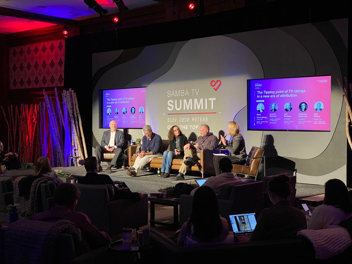 sambaintel's tweet photo. Let's talk about the tipping point of TV ratings in a new era of attribution. @catalina's @MartaCyhan chats with Janus Strategy &amp; Insights' @HowardShimmel, @Comscore's Jeff Boehme, @MediaAssembly's Catherine Warburton, and Samba's own @kenpmallon. https://t.co/EMOiObuLHv
