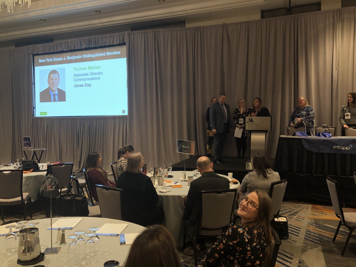 CleanSleight's tweet image. Congratulations to my @JonesDay colleague, and fellow @LMANortheast New York LSC member, Tom Mariam, on receiving the New York Susan J. Benjamin Distinguished Member award at #LMANE19!