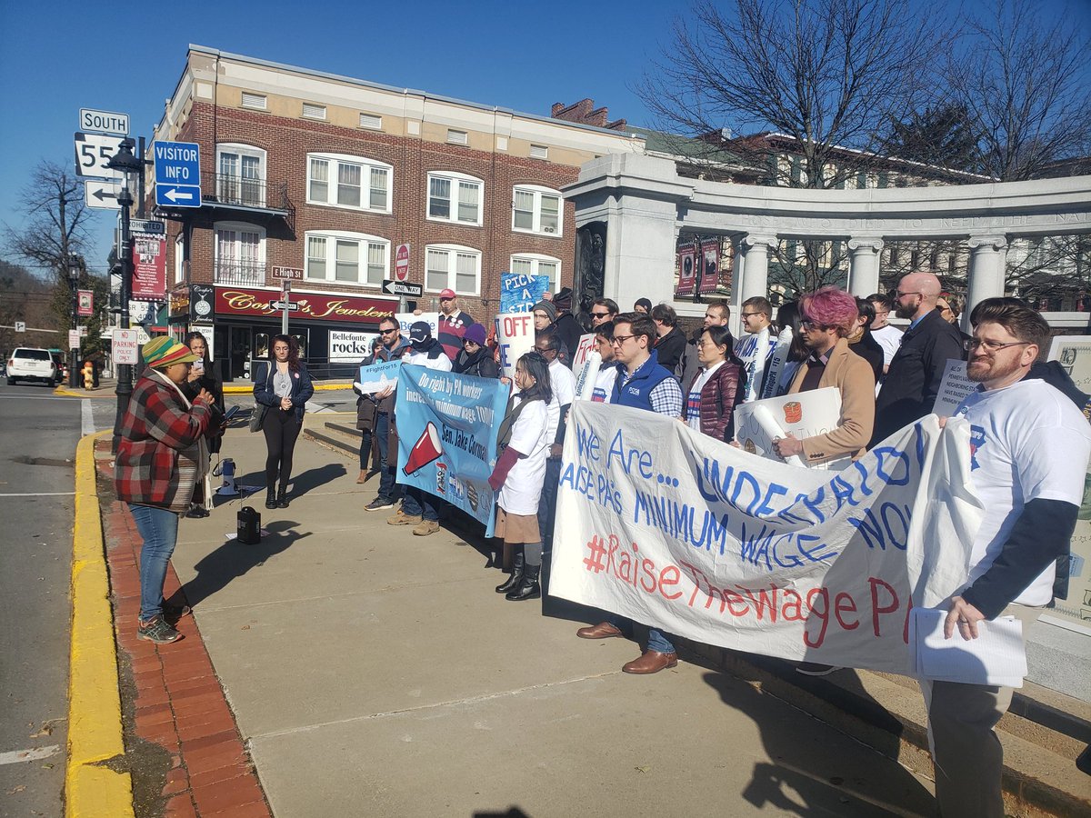 Our amazing group with incredible speakers talking about how badly we need to #RaiseTheWage