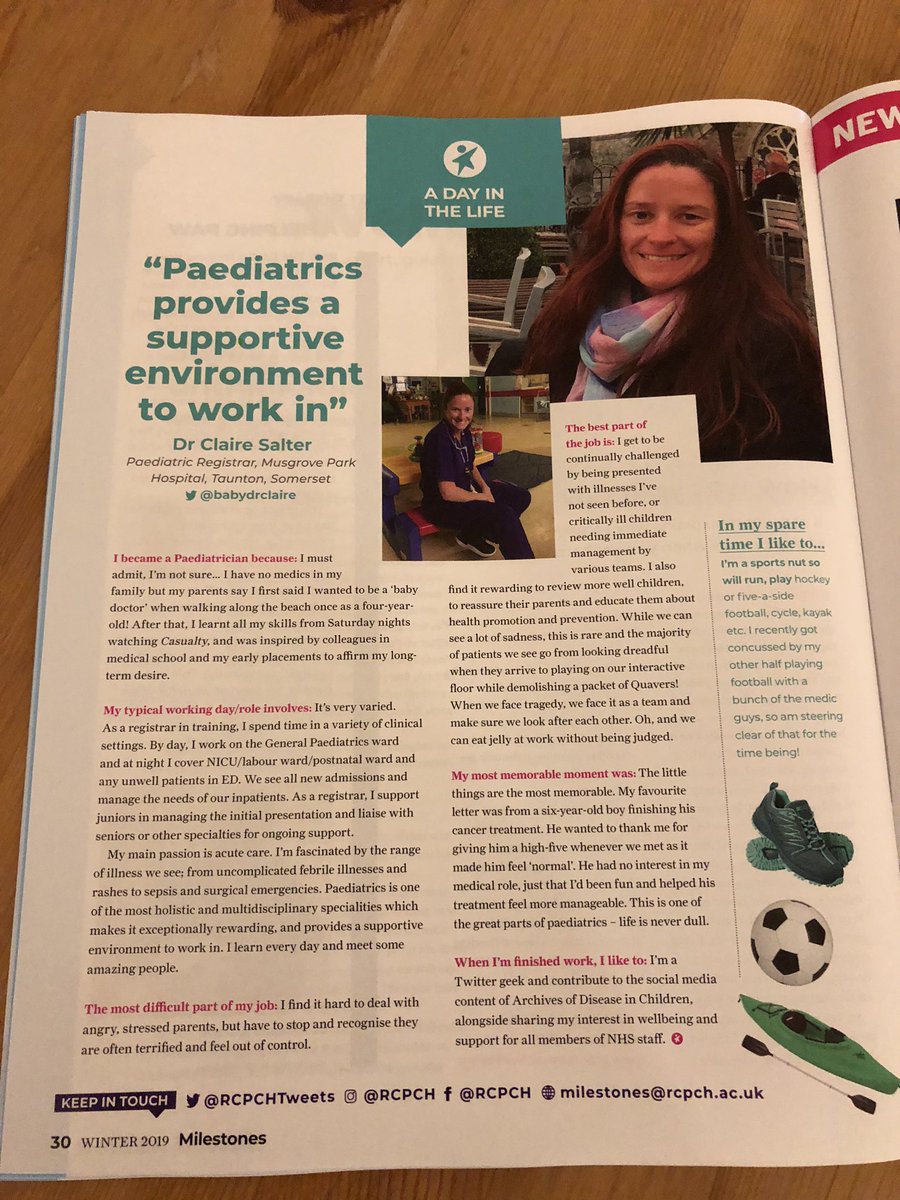 Proud to feature in the first #rcpchmilestones edition, sharing what I love about Paeds! Fab work from all the team @SebJGray @HLB27 @drjamesdearden @AislingBeecher @DrDita!!

#paedsrocks @RCPCHtweets @RCPCHPresident @RCPCH_TA @rcpch_trainees
