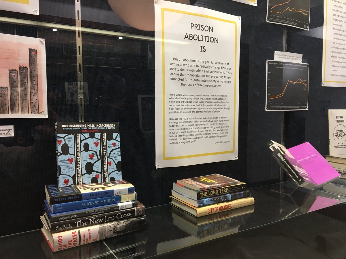 study__struggle's tweet photo. These include #UnderstandingMassIncarceration by @waazn1; #TheLongTerm by @mazztopia, et al; #FreedomDreams by Robin Kelley; and #CityofInmates by @klytlehernandez
As well as #ArePrisonsObsolete; @thenewjimcrow; #ViolenceWork, #BloodintheWater; and #GoldenGulag https://t.co/po9e8Acplb