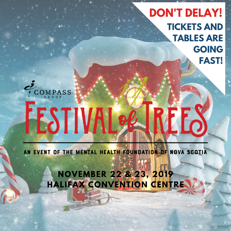 MentalHealthNS's tweet photo. DON'T DELAY! Tickets & tables for @compassgroupcan Festival of Trees are moving fast. Don't miss out on the @ShannexInc Holiday Luncheon or @RBC Black Tie Gala. Visit https://t.co/1Qdr5afD26 and BUY NOW! #fot2019 #changethewaypeoplethink https://t.co/LxC5cxXvOs