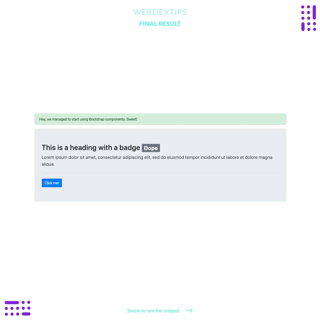 webdevtips_'s tweet image. How to get started with Bootstrap on your projects? 🅱️🅱️
#webdevelopment #Bootstrap
instagram.com/p/B45D2oEgw9P/