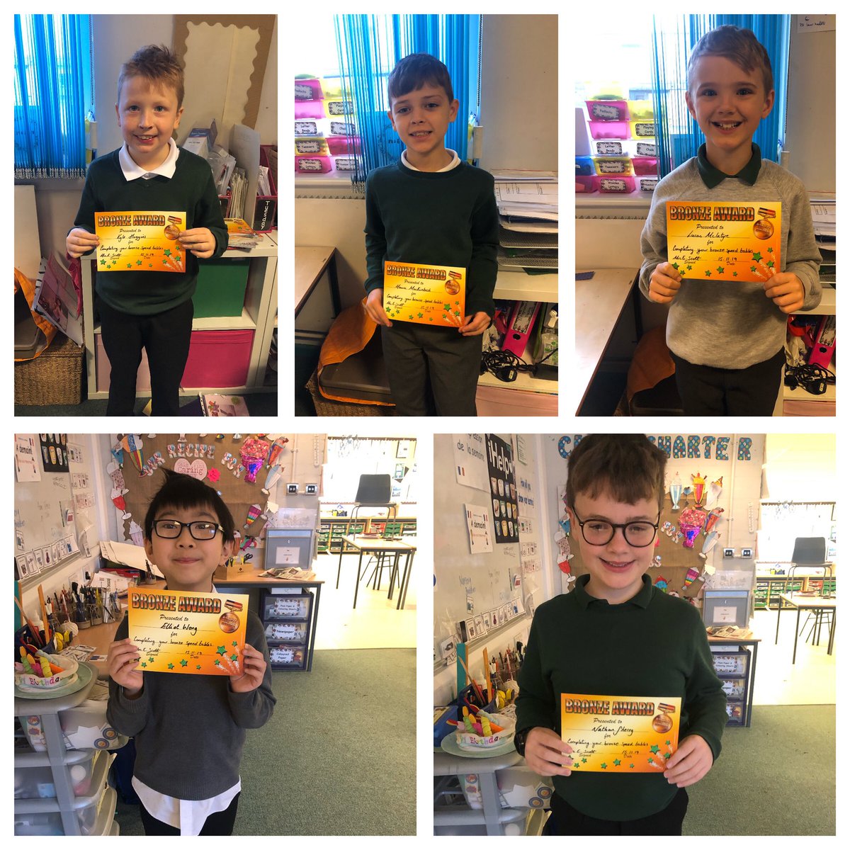 EastCraigsPS's tweet photo. Congratulations to our pupils in P6A who have been working on their times tables. Here are a few who have achieved their bronze award in their speed tables. Well done! Keep up the hard work. #speedtables #TeamECp6 https://t.co/GINYI72hTB