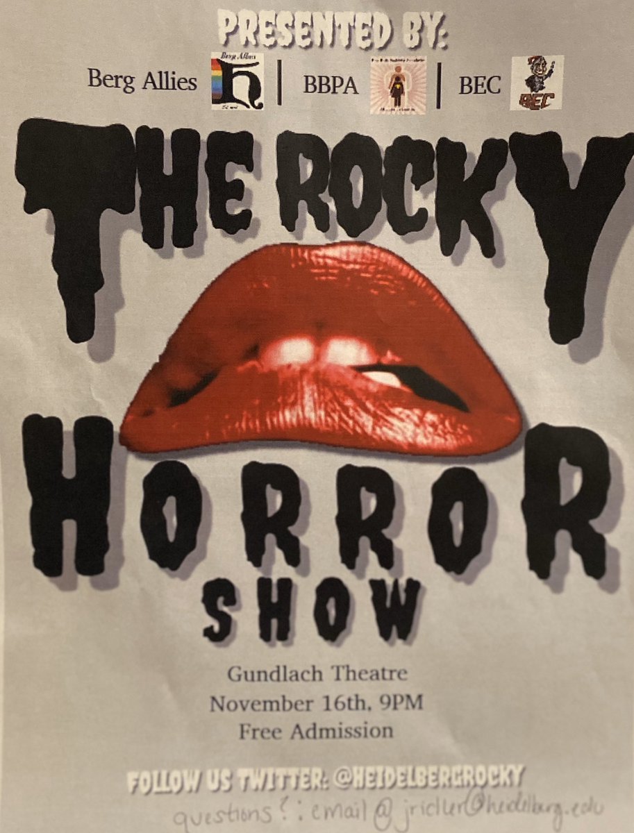 Don’t forget about Rocky Horror tomorrow night!! 11/16 in Gundlach @ 9PM!