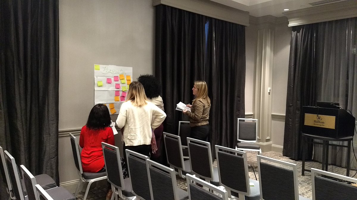 JCSEE2's tweet image. JCSEE representatives Kathy Tibbets and Hazel Symonette at #eval19 getting evaluator feedback on the Program Evaluation Standards!