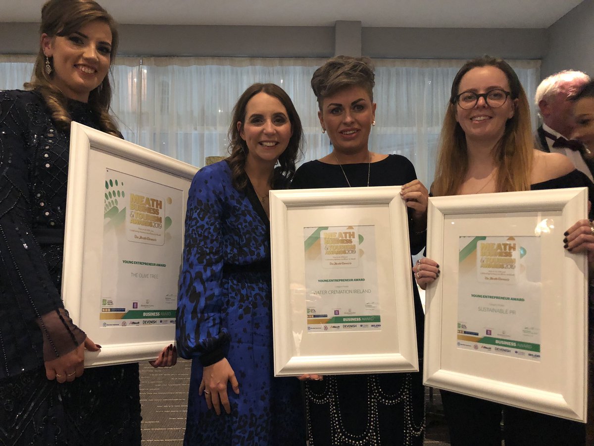 SarahReillyFG's tweet photo. The Young Entrepreneur Award was a strongly contested category at tonight Meath Business and Tourism Awards. Congrats to Olivia of the Olive Tree in Trim on her win. #MBTA19 @DiscoverBoyneV @meathcoco @TrimTourismN @dunboyne https://t.co/1OgVGeGtg8