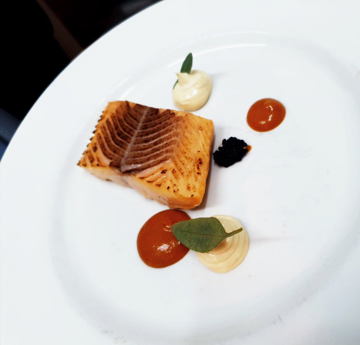 14Georgian's tweet photo. Lough Neagh cured Irish Dollaghan, anchovy emulsion, herring roe, crab bouillabaisse
#thisisirishfood
#afishisstillafish https://t.co/rqL8FW849A