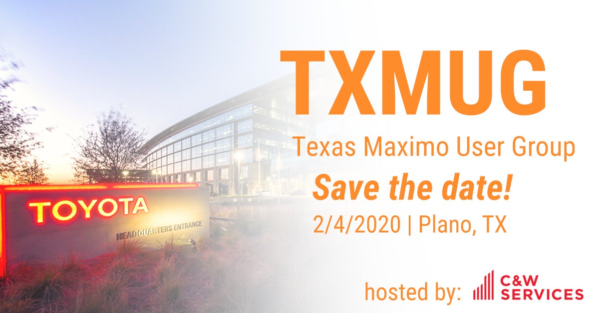 cohesive1's tweet photo. The spring TXMUG for 2020 will be held on February 4 at the Toyota Motors N.A. Headquarter conference center in Plano, TX with C&W Services as the host.
Submit your presentations here: https://t.co/IoOssDGk6B
Join the TXMUG LinkedIn group for updates: https://t.co/HqLcVHwTSY https://t.co/r9uArokVbw