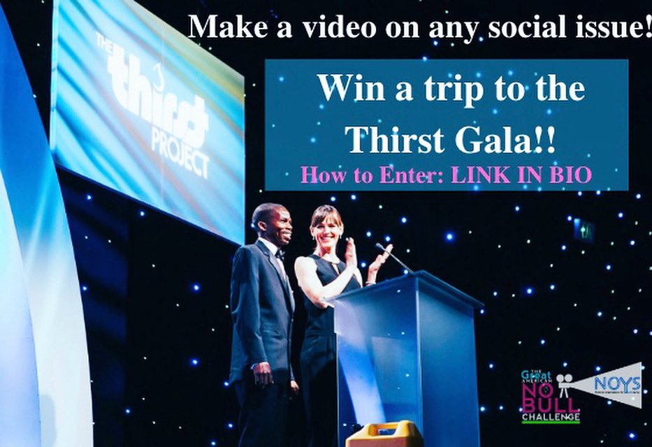 NOBULLcontest's tweet photo. Enter our contest now! LINK IN BIO! 
@thirstproject @NOYSnews 
#noysnews #videocontest #filmcontest #filmmakers #film #social #bullying #antibullying #cyberawarness #violence #addiction #genz #nonprofit #students #teachers #scholarship #contest #win #leadership #change #nobull https://t.co/NFfynPGmfW