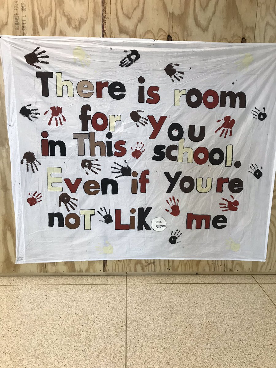 Just noticed this in the hallway during CORE time-  Love LOVE LOVE it!!!  Thank you- whoever you are- for creating and displaying this beautiful message. There is ABSOLUTELY room for EVERYONE at this school. Thanks for speaking the Westfield Way. You ROCK!!