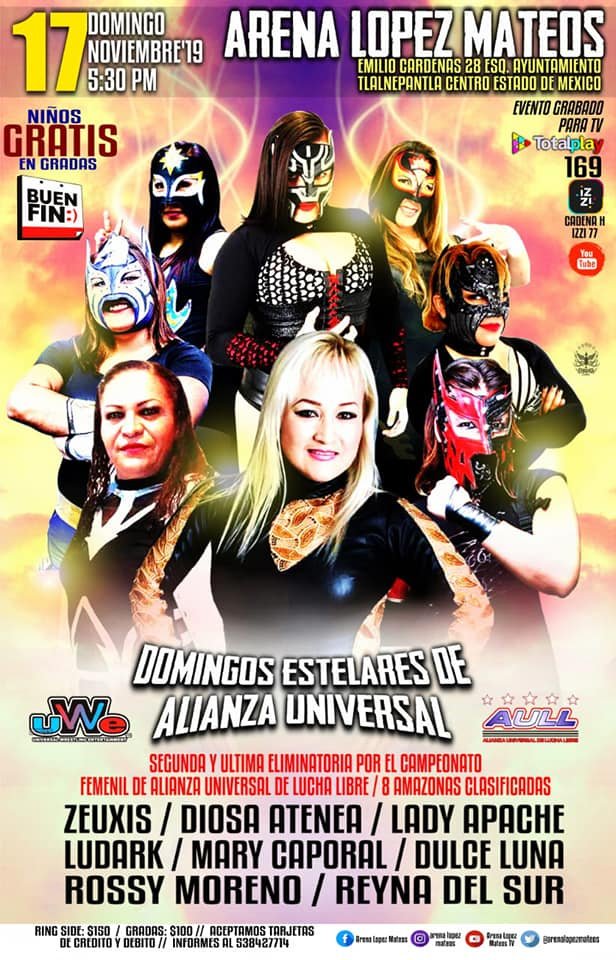 ArenaMateos's tweet photo. Todo un fin de semana luchístico de BUEN FIN, NIÑOS GRATIS, la reunión de los hermanos Casas, primer y seguda eliminatoria por el Cmpto Femenil AULL, el debut de Mr Iguana en AULL, Lucha por el Cmpto de trios y Super Mano a Mano Multifacético vs Euro. Tel 53842714 https://t.co/vHyz2IVEUg