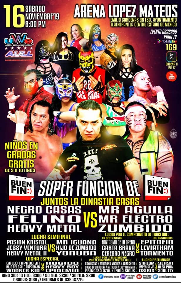 ArenaMateos's tweet photo. Todo un fin de semana luchístico de BUEN FIN, NIÑOS GRATIS, la reunión de los hermanos Casas, primer y seguda eliminatoria por el Cmpto Femenil AULL, el debut de Mr Iguana en AULL, Lucha por el Cmpto de trios y Super Mano a Mano Multifacético vs Euro. Tel 53842714 https://t.co/vHyz2IVEUg