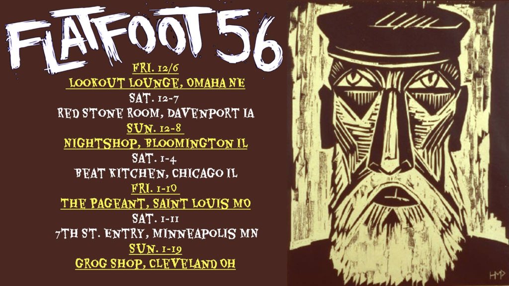 Flatfoot 56 (@flatfoot56) on Twitter photo Upcoming show dates are going to be sick! Shows include dates with <a href="/goldfingermusic/">Goldfinger</a> @Mustard_Plug , <a href="/thekilligans/">The Killigans</a>, and many more. Upcoming show dates are going to be sick! Shows include dates with <a href="/goldfingermusic/">Goldfinger</a> @Mustard_Plug , <a href="/thekilligans/">The Killigans</a>, and many more.
