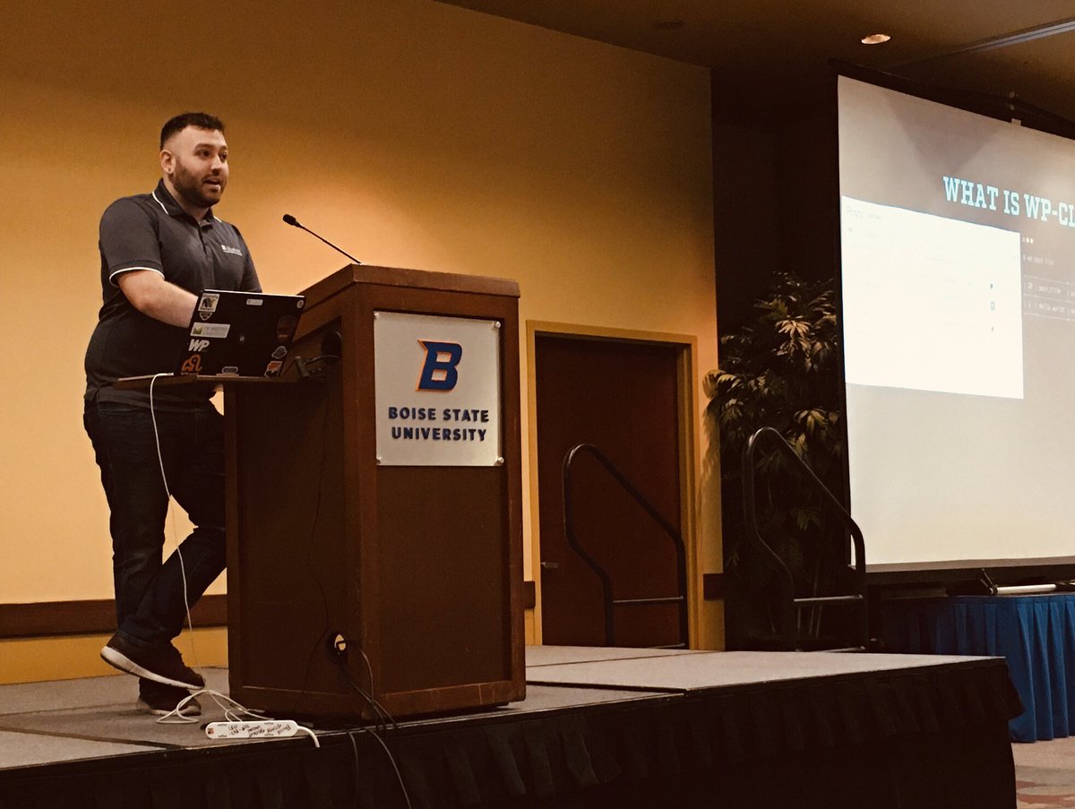 TechnoSavant's tweet photo. A WordCamp haiku...
WP-CLI
Not as scary as you think
WordCamp Boise rocks!
@0aveRyan at #wcboise https://t.co/IpxFoxyn1p