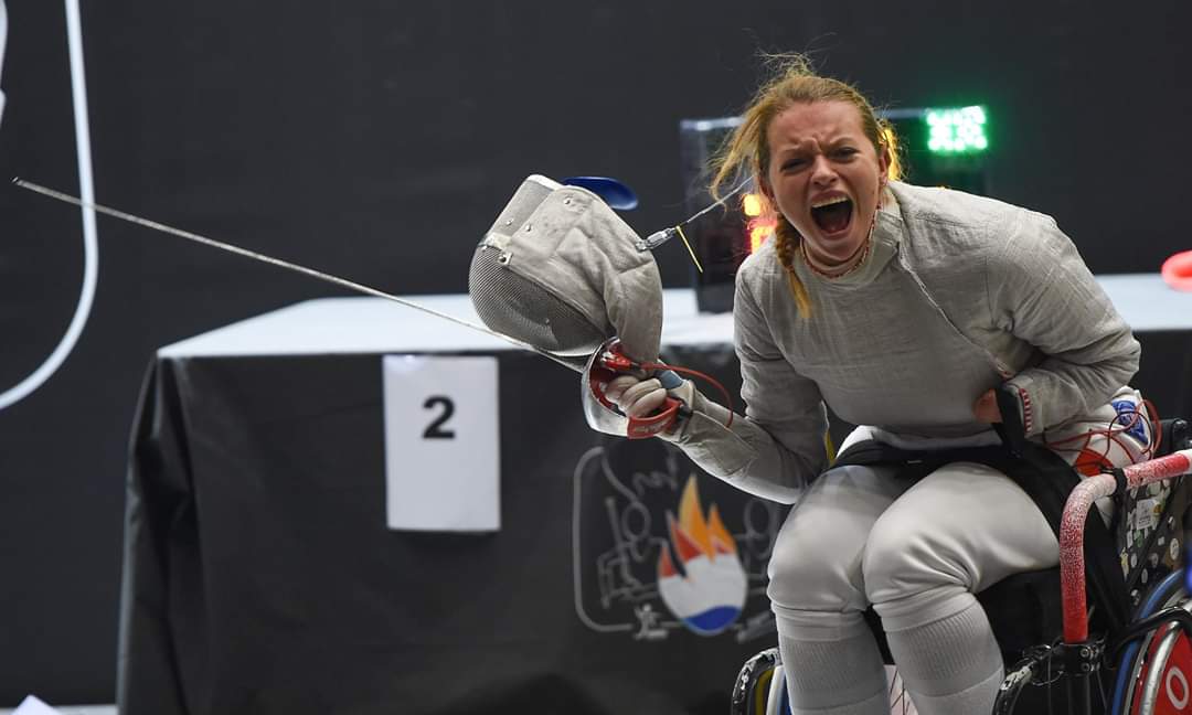 parafencing's tweet photo. That winning feeling.

#Amsterdam2019 | #WorldCup 

@FIE_fencing | @Paralympics https://t.co/0NpMPUdQ4b