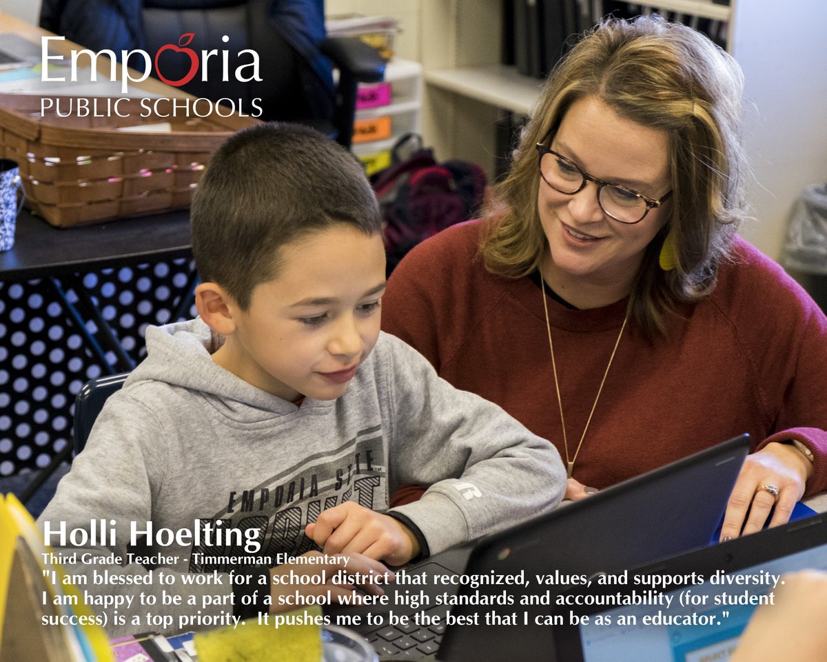 Emporia253's tweet photo. Faces of Emporia Public Schools.
Holli Hoelting - Third Grade Teacher - Timmerman Elementary

#FriendsOfUSD253
#EmporiaProud
#FacesOfEmporiaSchools https://t.co/0aOvnKCcNW