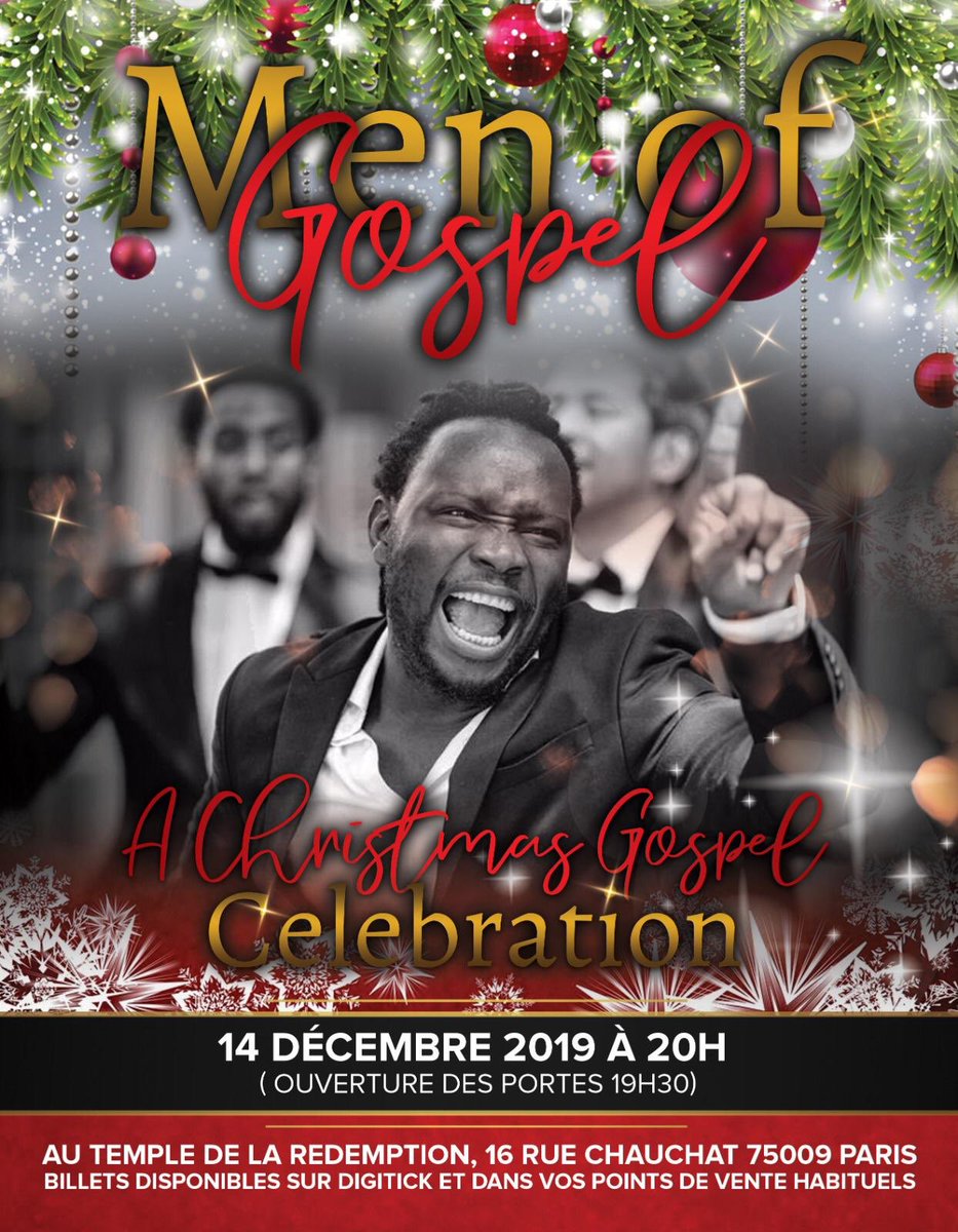 FF_GOSPEL's tweet photo. La Fédération Française de Gospel est partenaire de l'événement "Men of Gospel - A Christmas Gospel Celebration" et vous invite à prendre vos place au plus vite !  Les places sont à 17€ dans les points de ventes habituels #FFGospel #MenOfGospel #Christmas #gospelcelebration https://t.co/TC2BrdPzn3