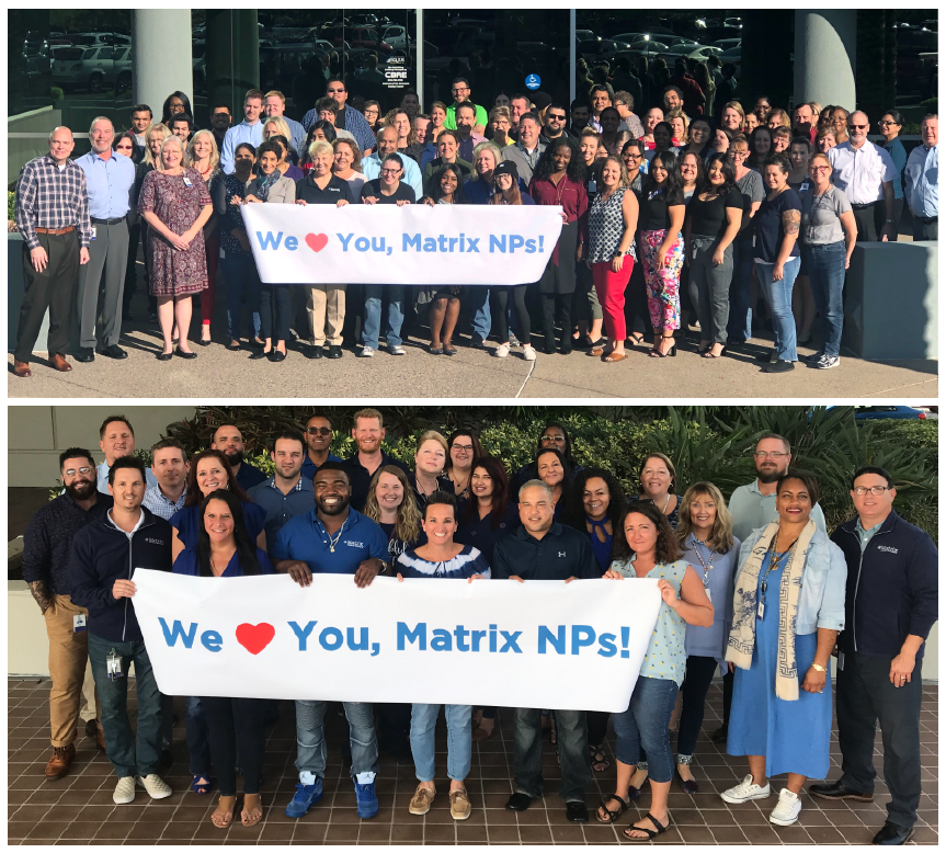 MatrixMedNtwk's tweet photo. Team members in our Scottsdale & Largo offices helped us thank Matrix NPs for the impact they have each day. Thank you for making a difference in so many lives through the care and compassion you provide!
#NPs #NP #NPWeek #NPWeek2019 https://t.co/8AwS0C7Yet