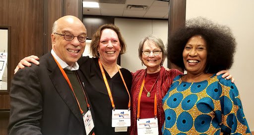 MDCinc's tweet photo. Excitement for Passing Gear Philanthropy Institute builds as coaches, participants & partners gather at #secf50 in Atlanta. Also a reunion of leaders from @mrbf_org! MDC Pres @DodsonNavidod, Board Pres Laura Mountcastle, former ED Gayle Williams, and Dep Dir Gladys Washington. https://t.co/bHsOUiBcie