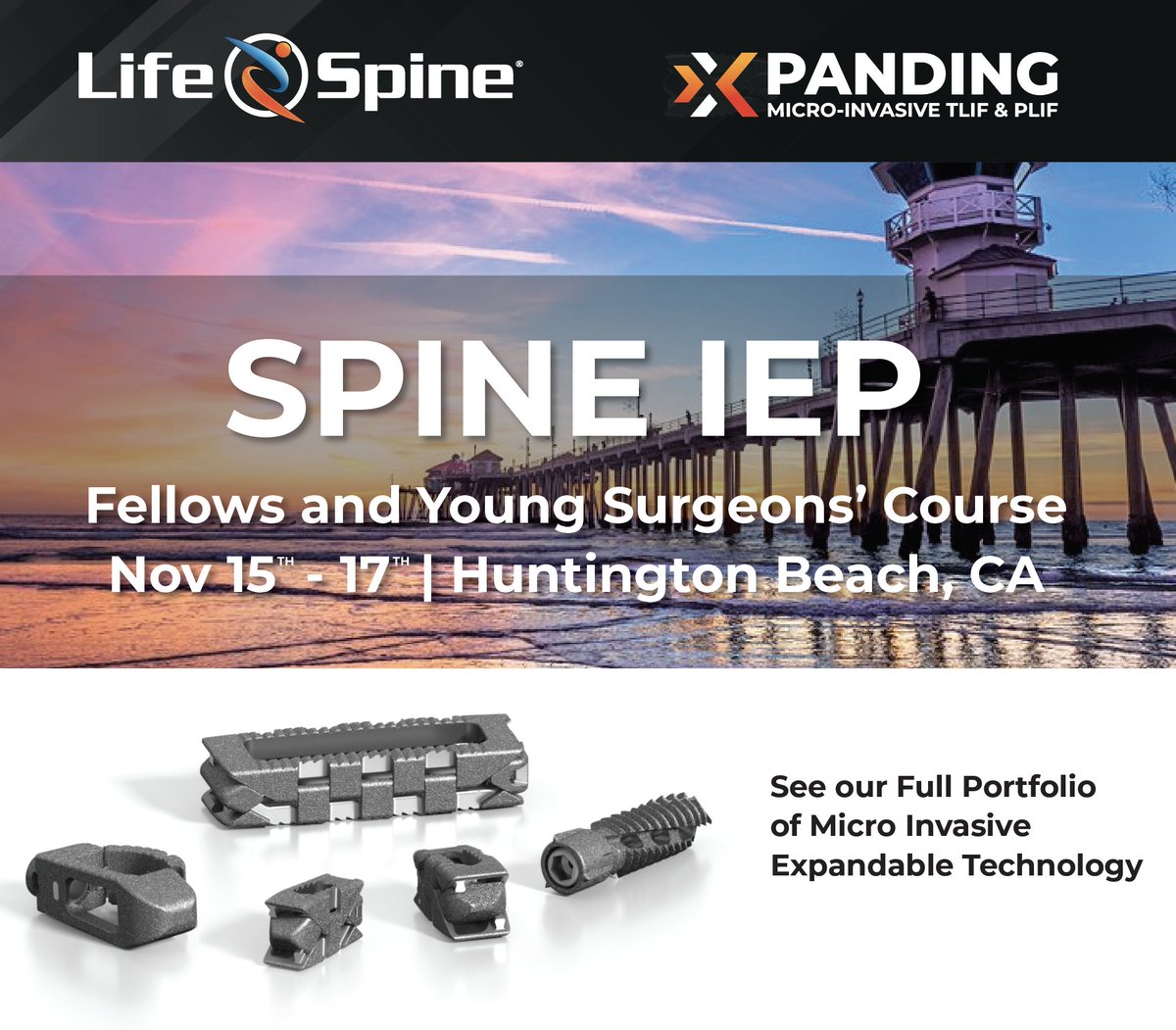 Life_Spine's tweet photo. Attending SPINE IEP in Huntington Beach, CA this weekend? Make sure you stop by the Life Spine booth to see our Micro Invasive Solutions!
#lifespine #spineiep #spine #mis #microinvasive https://t.co/l1lVAUZ3Ni