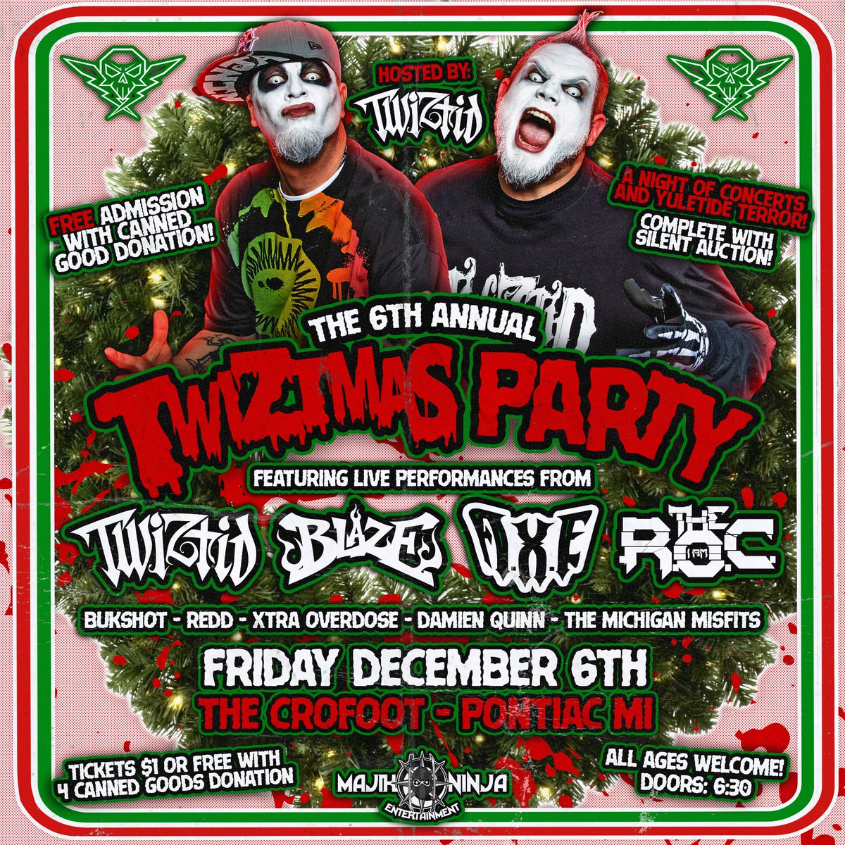 All Joe Black wants for Xmas is his two front teeth. Seriously. Bring teeth. 🦷 Shoutout to our homies <a href="/tweetmesohard/">Twiztid</a> for inviting us to the 6th annual #Twiztmas!