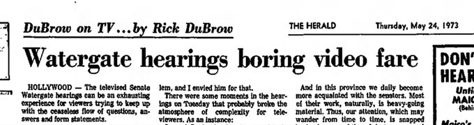 46 years ago, some observers watched the opening days of another set of hearings and deemed them to be